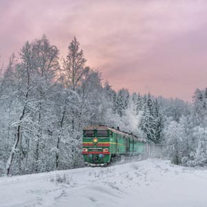 железнодорожный фотограф сергей крылов зима закат снег лес московская область пересвет жд рельсы тепловоз грузовой поезд 2тэ10в