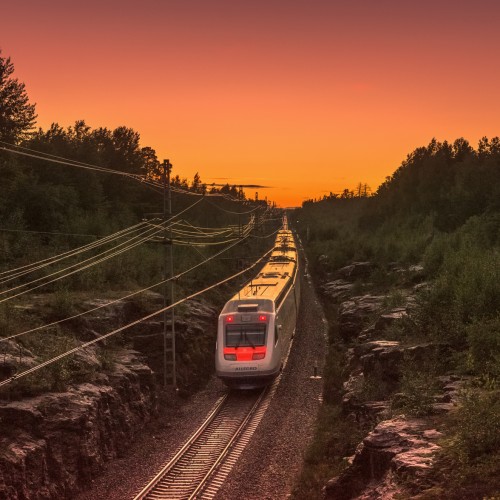 железнодорожный фотограф сергей крылов  электропоезд sm6 allegro pendolino аллегро закат выборг монрепо