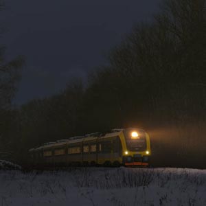 железнодорожный фотограф сергей крылов ржд ночь зима снег лес пригородный дизель-поезд дпм коломна московская область