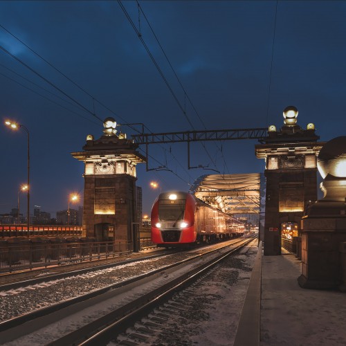 железнодорожный фотограф сергей крылов ржд москва рельсы мост ласточка мцк электричка электропоезд ночь город лето
