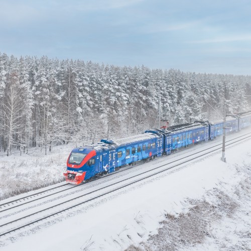 железнодорожный фотограф сергей крылов московская область электропоезд электричка эп2д зима снег лес рэкс экспресс