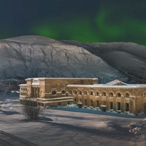 пейзажный фотограф сергей крылов зима мурманская область кировск вокзал заброшенный снег полярное сияние  горы хибины