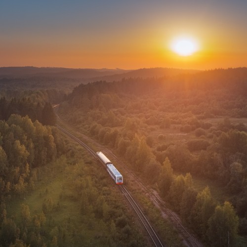 железнодорожный фотограф серегй крылов карелия ра1 рельсовый автобус ржд закат лето солнце сортавала Воттоваара экспресс