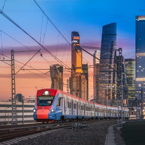 иволга закат москва-сити электропоезд эг2тв тмх трансмашхолдинг мцд  москва город  жд лето огни фотограф сергей крылов Ivolga night moscow-city electric train eg2tv tmh transmashholding moscow city railway summer