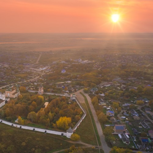 пейзажный фотограф сергей крылов переславль-залесский дрон dji лето монастырь рассвет солнце лучи